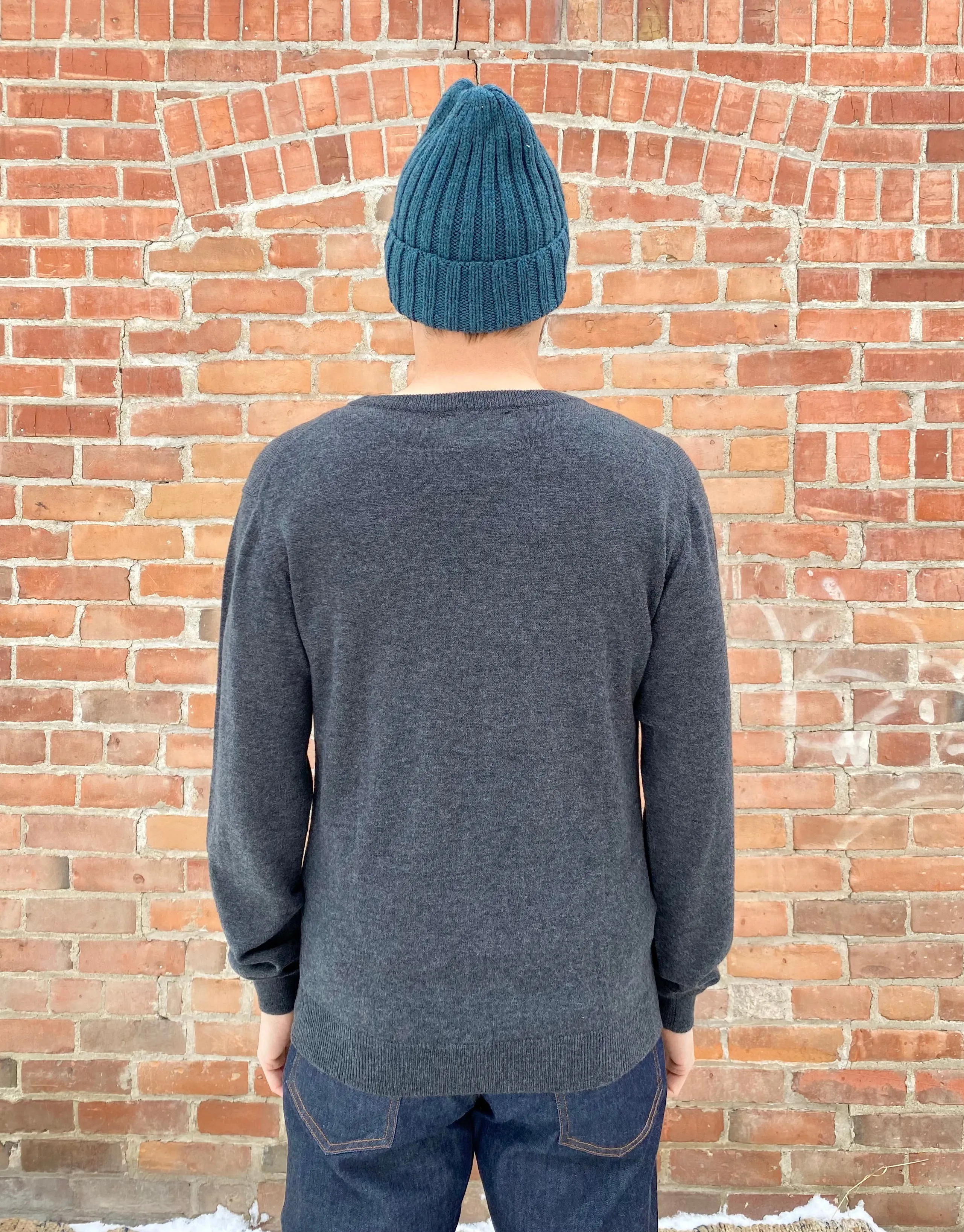 Merino Unisex Crew Sweater in Charcoal Grey