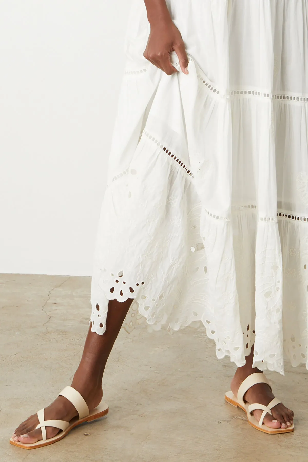 MICHELLE EMBROIDERED COTTON MAXI DRESS