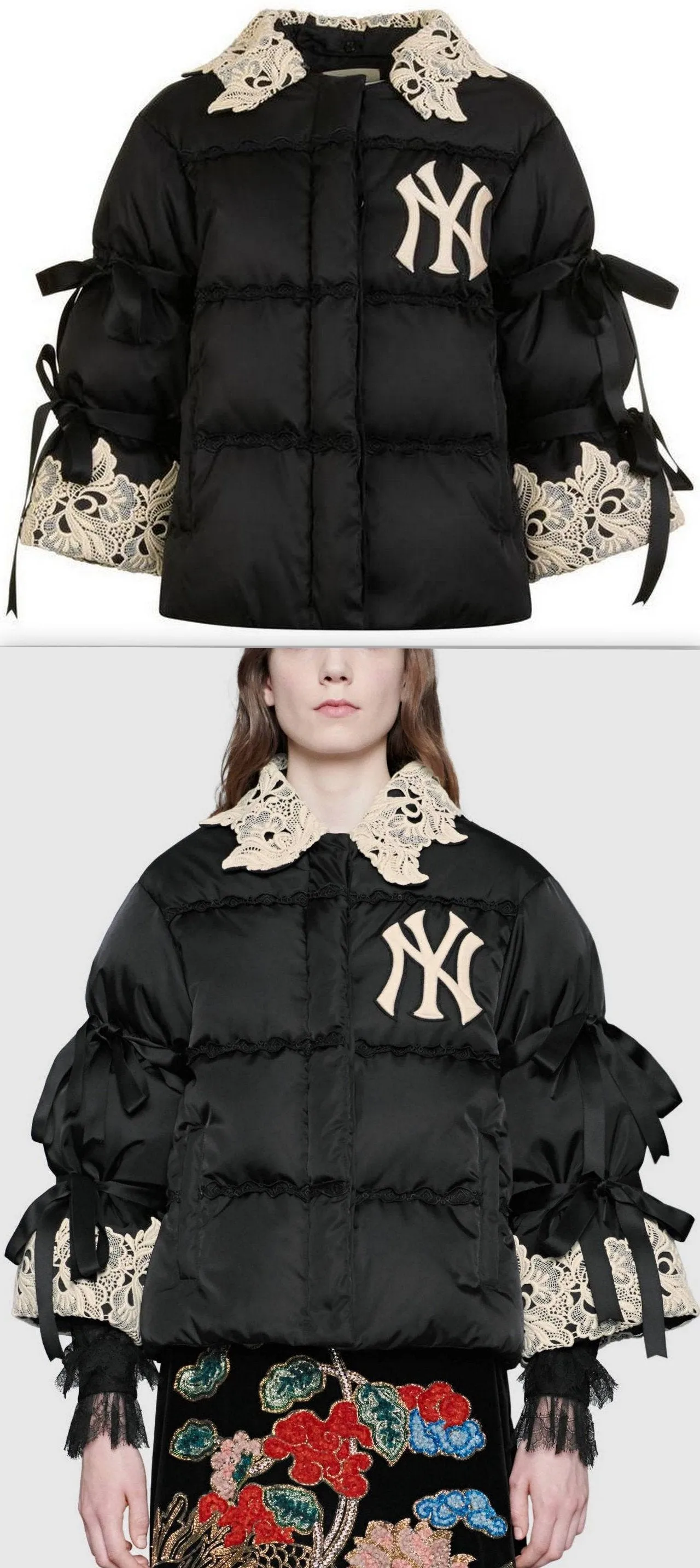 NY Yankees Embroidered Puffer Jacket