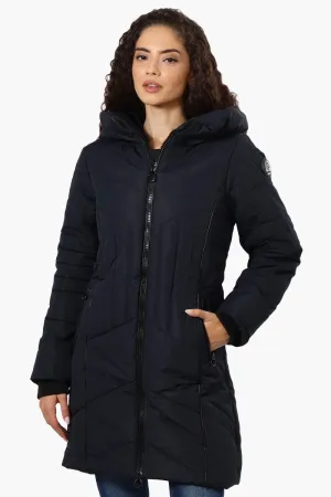 Oppenheimer Double Zip Cinched Waist Parka Jacket - Navy