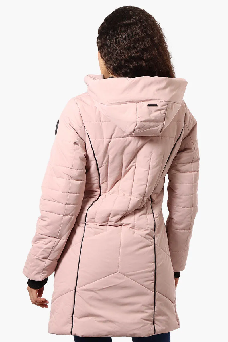 Oppenheimer Double Zip Cinched Waist Parka Jacket - Pink