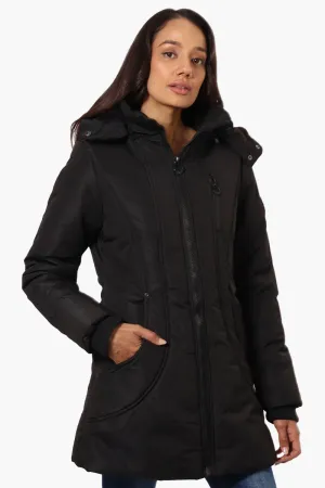 Oppenheimer Hooded Cinched Waist Parka Jacket - Black