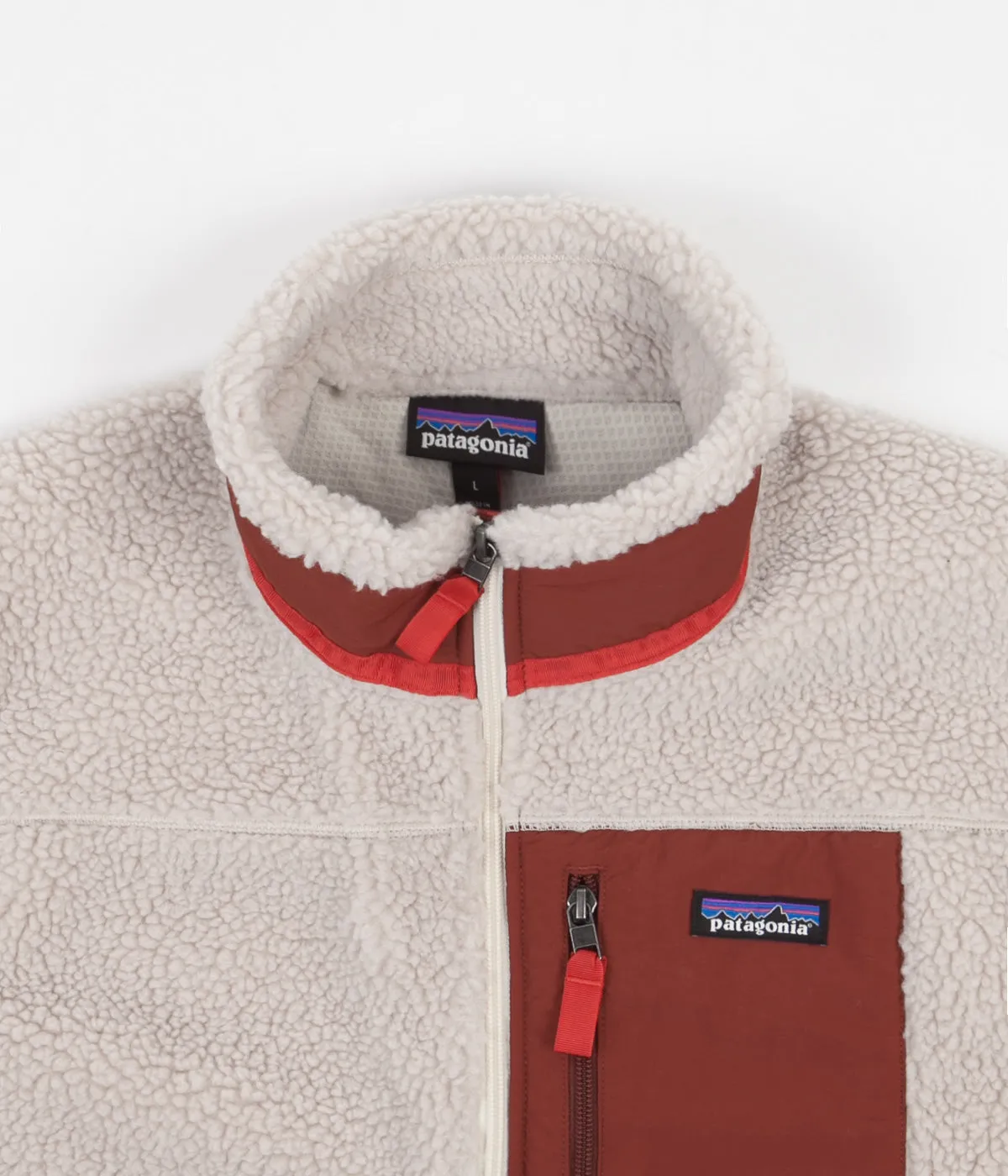 Patagonia Classic Retro-X Vest - Natural / Barn Red