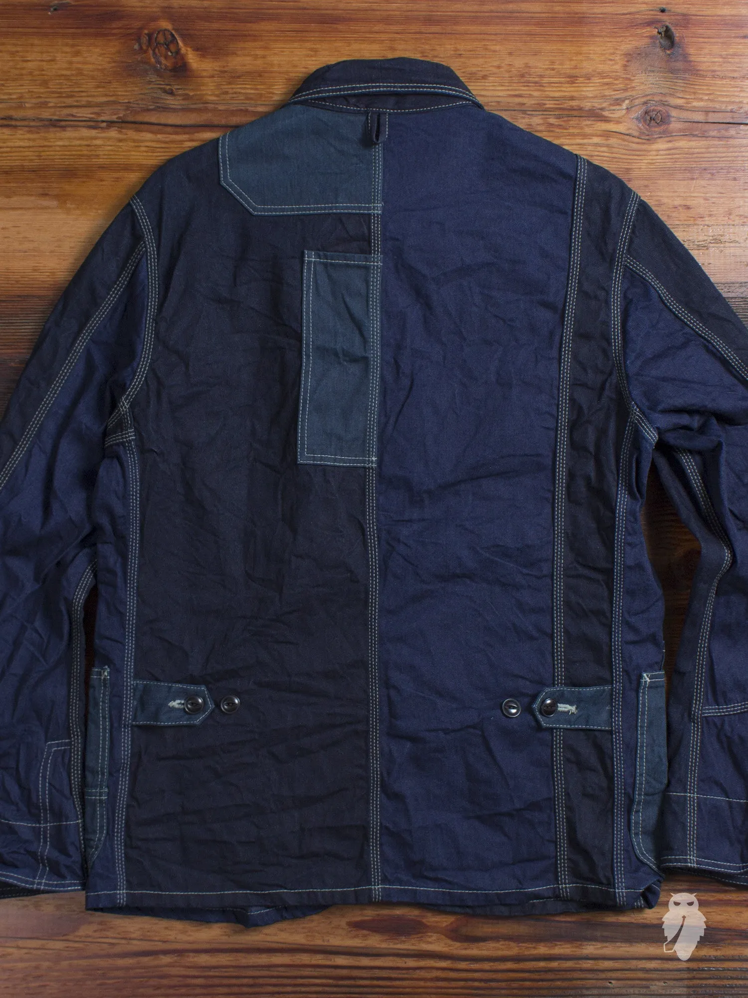 Patchwork Coverall Jacket in Indigo