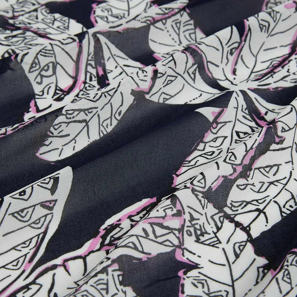 Polyester Leaf Pattern Chiffon Fabric