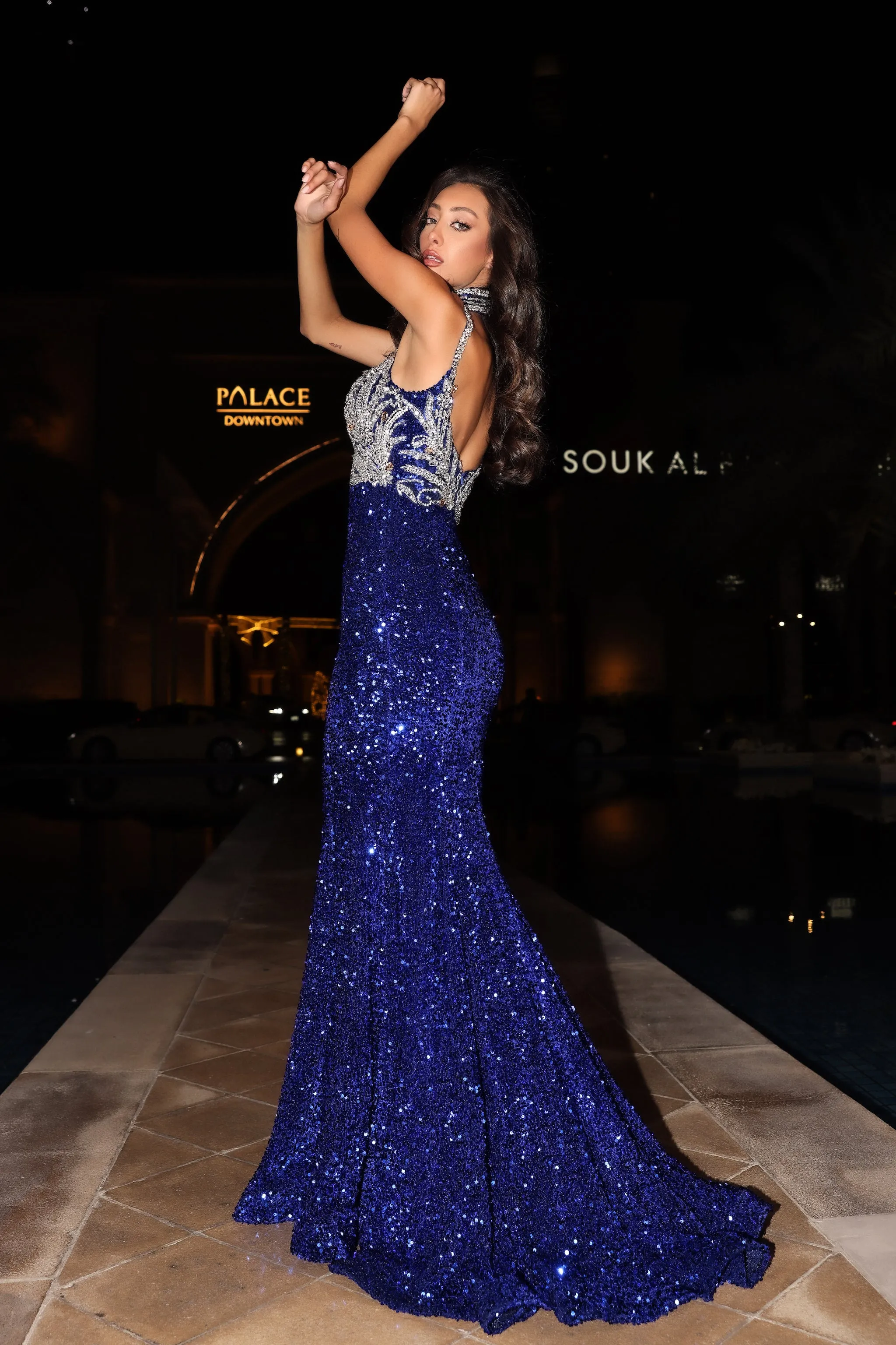 PORTIA & SCARLETT PS24614 Sequin Bold Cutout Mermaid Gown