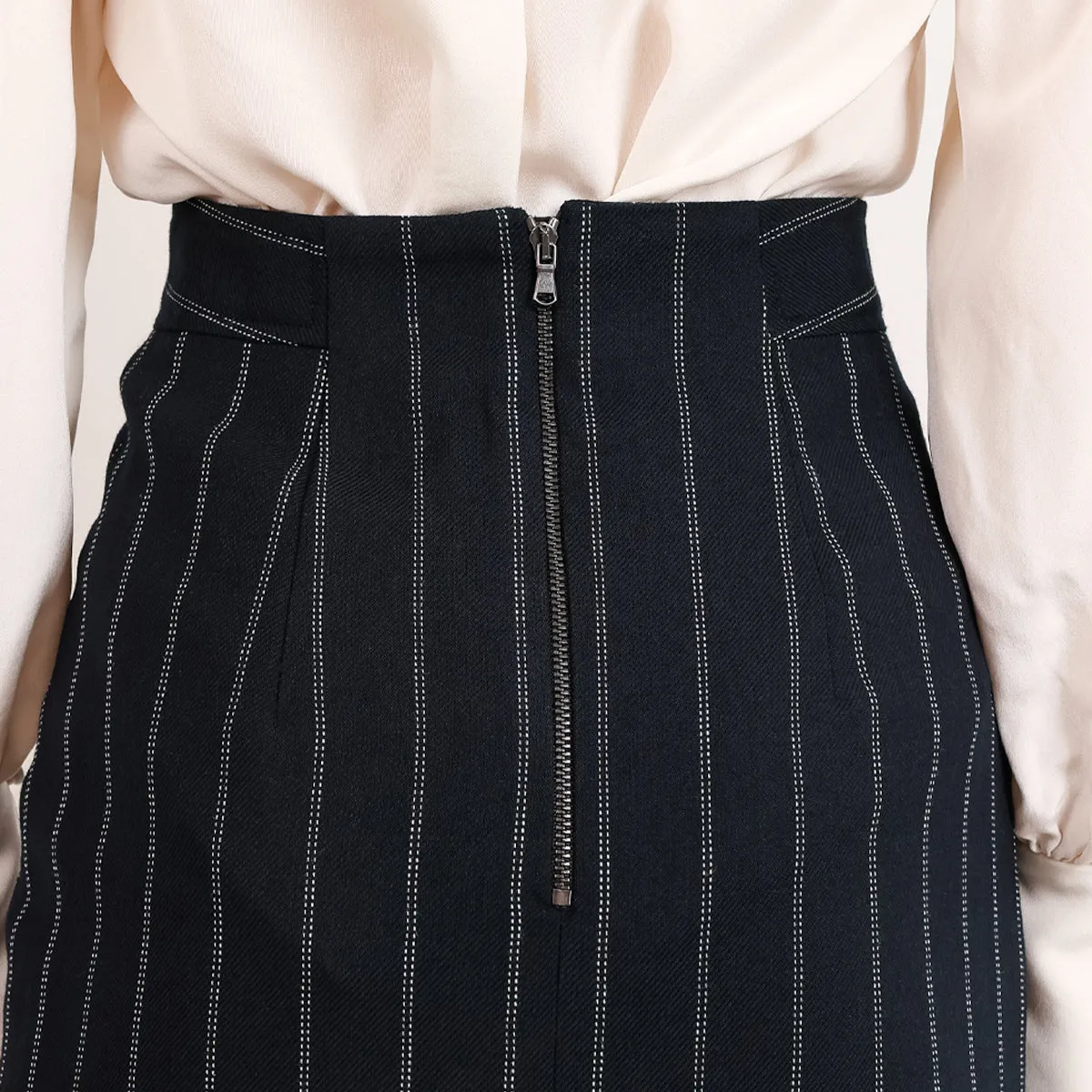 Prime Midi Length Pencil Skirt Pinstripe