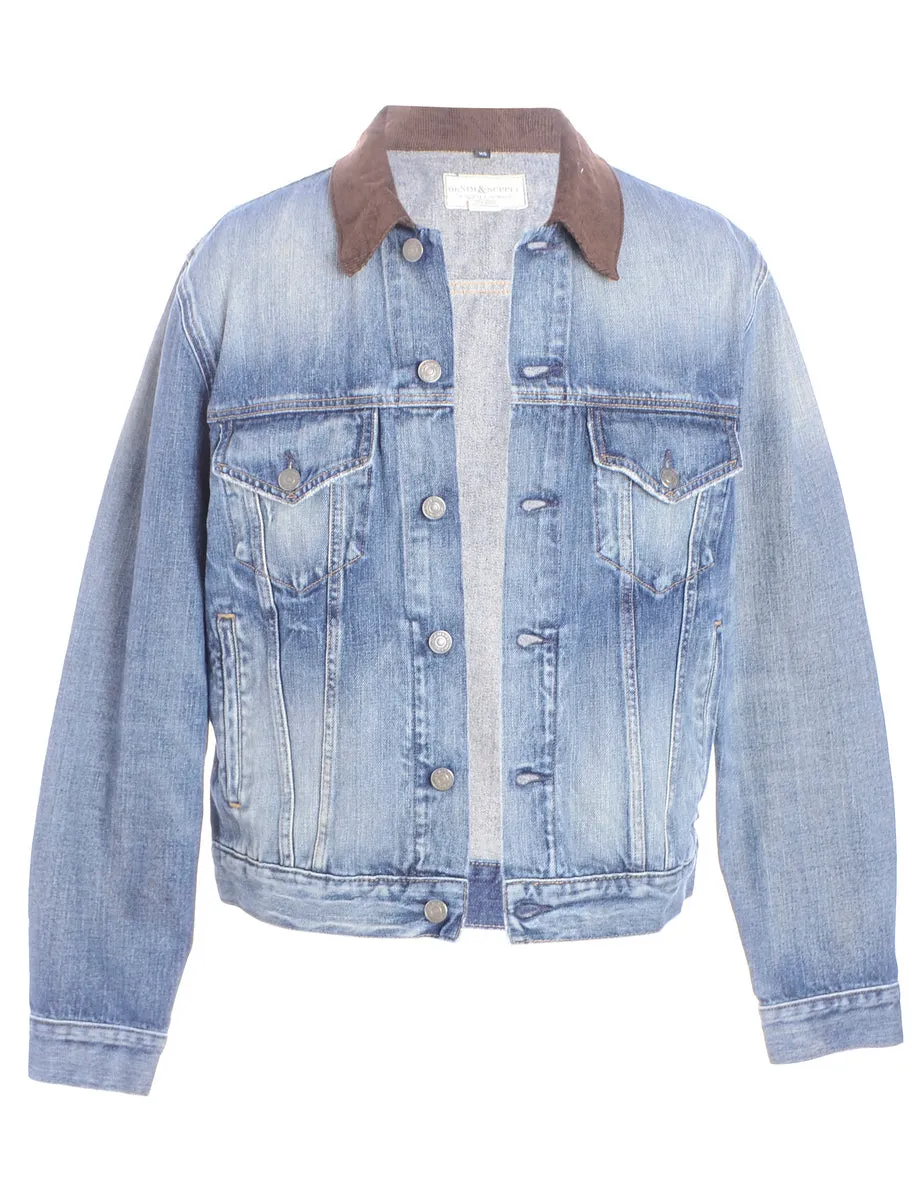 Reworked Brice Cord Collar Denim Jacket