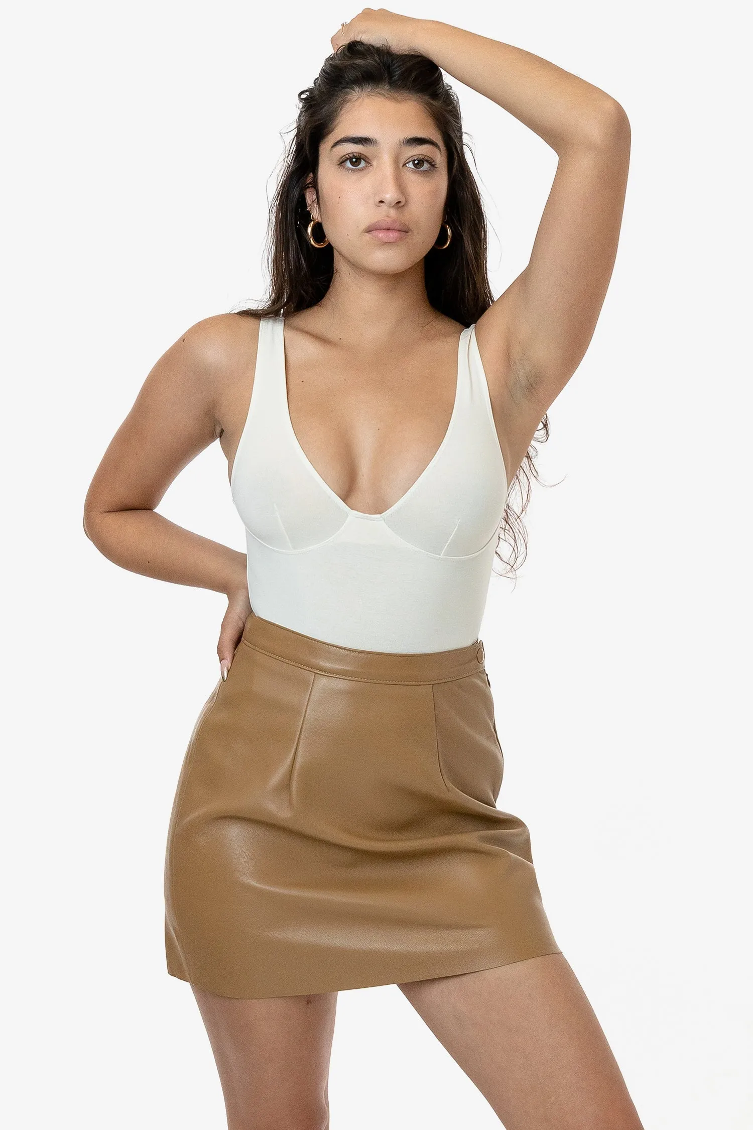 RLH3012 - Leather Mini Pencil Skirt