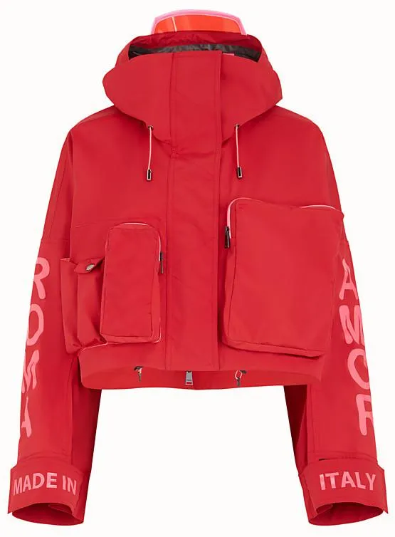 'Roma Amor' Tech Fabric Jacket, Red