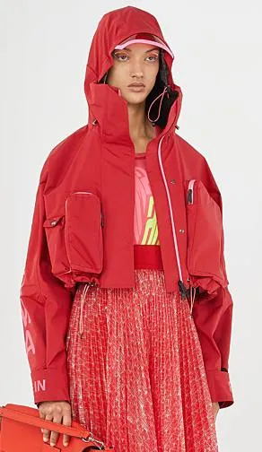 'Roma Amor' Tech Fabric Jacket, Red