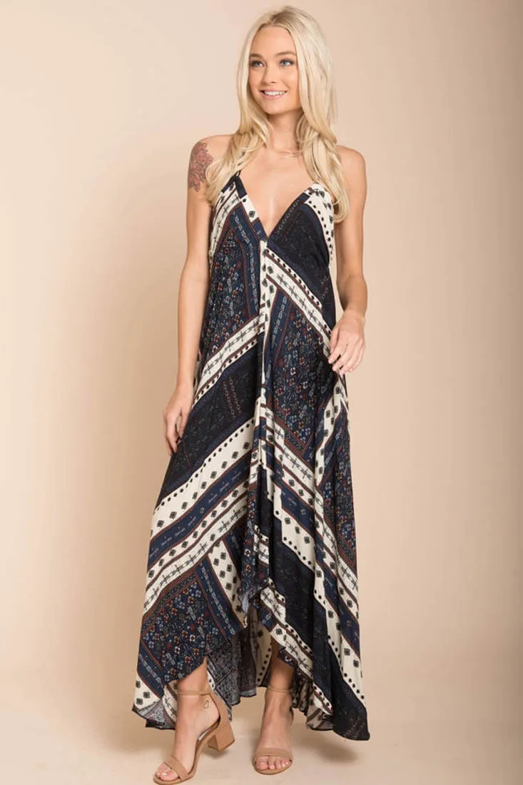 Romani Fall Maxi Dress Navy