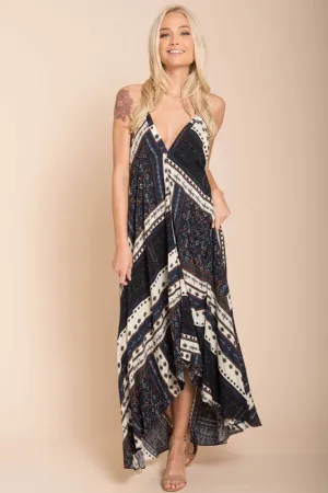 Romani Fall Maxi Dress Navy