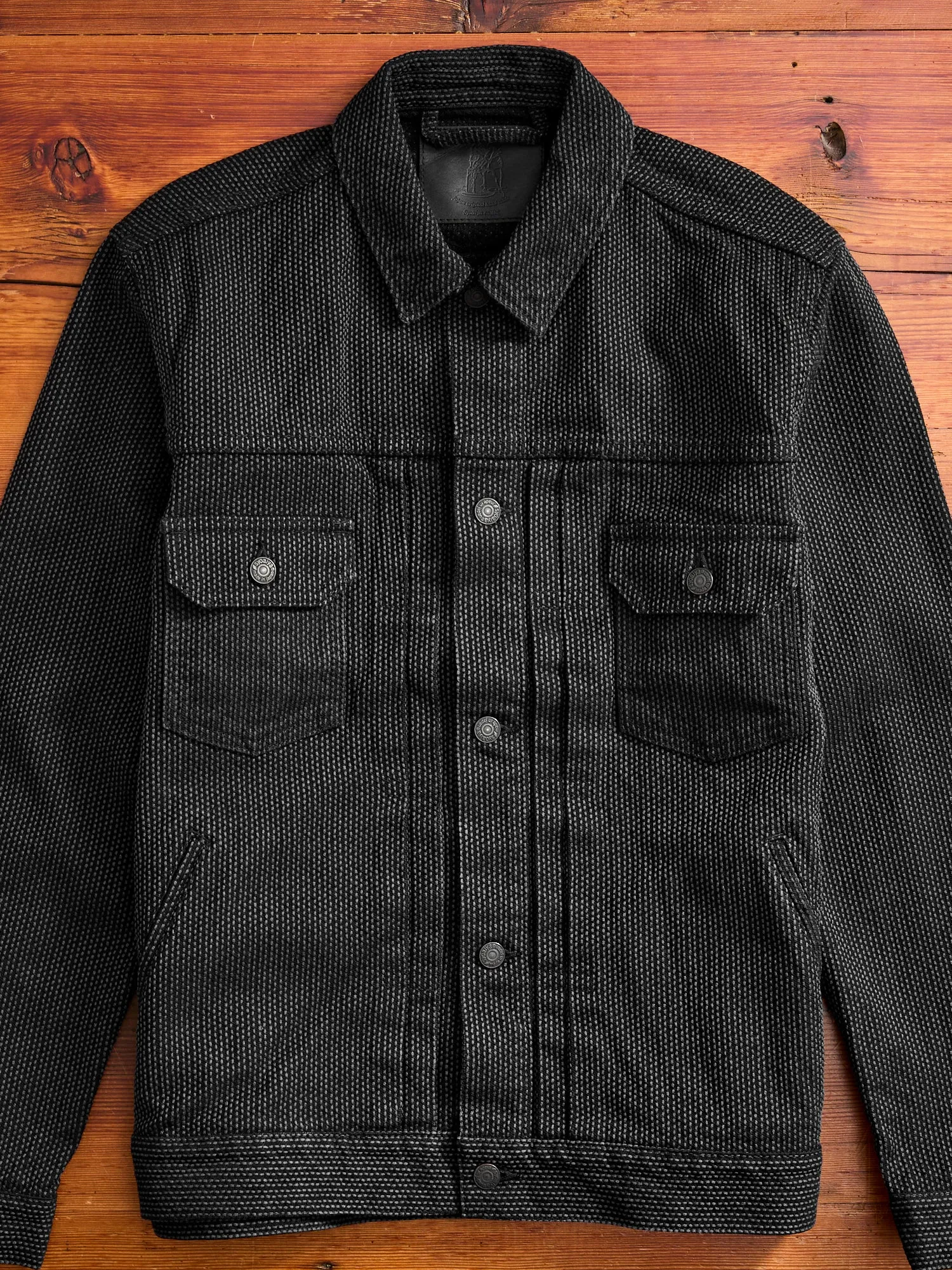 Sashiko Type-2 Jacket in Grey Black