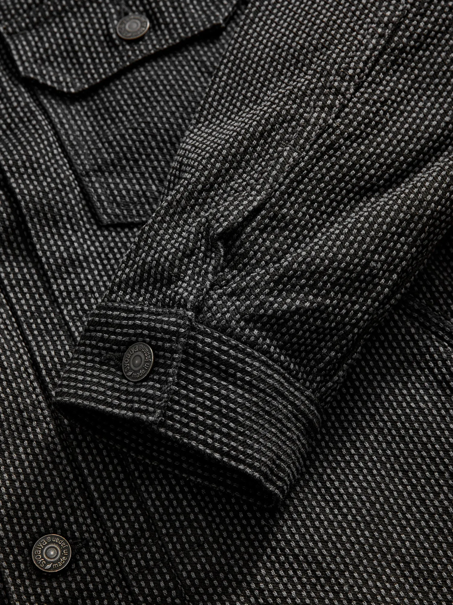 Sashiko Type-2 Jacket in Grey Black