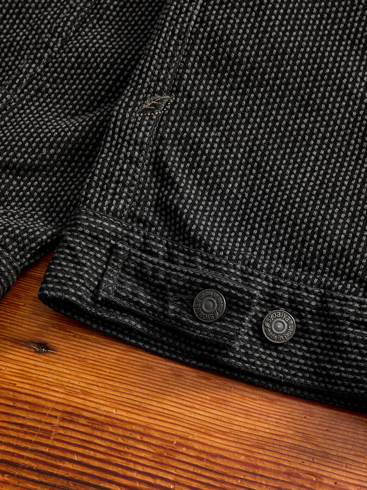 Sashiko Type-2 Jacket in Grey Black