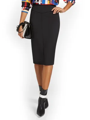 Seamed Scuba Pencil Skirt