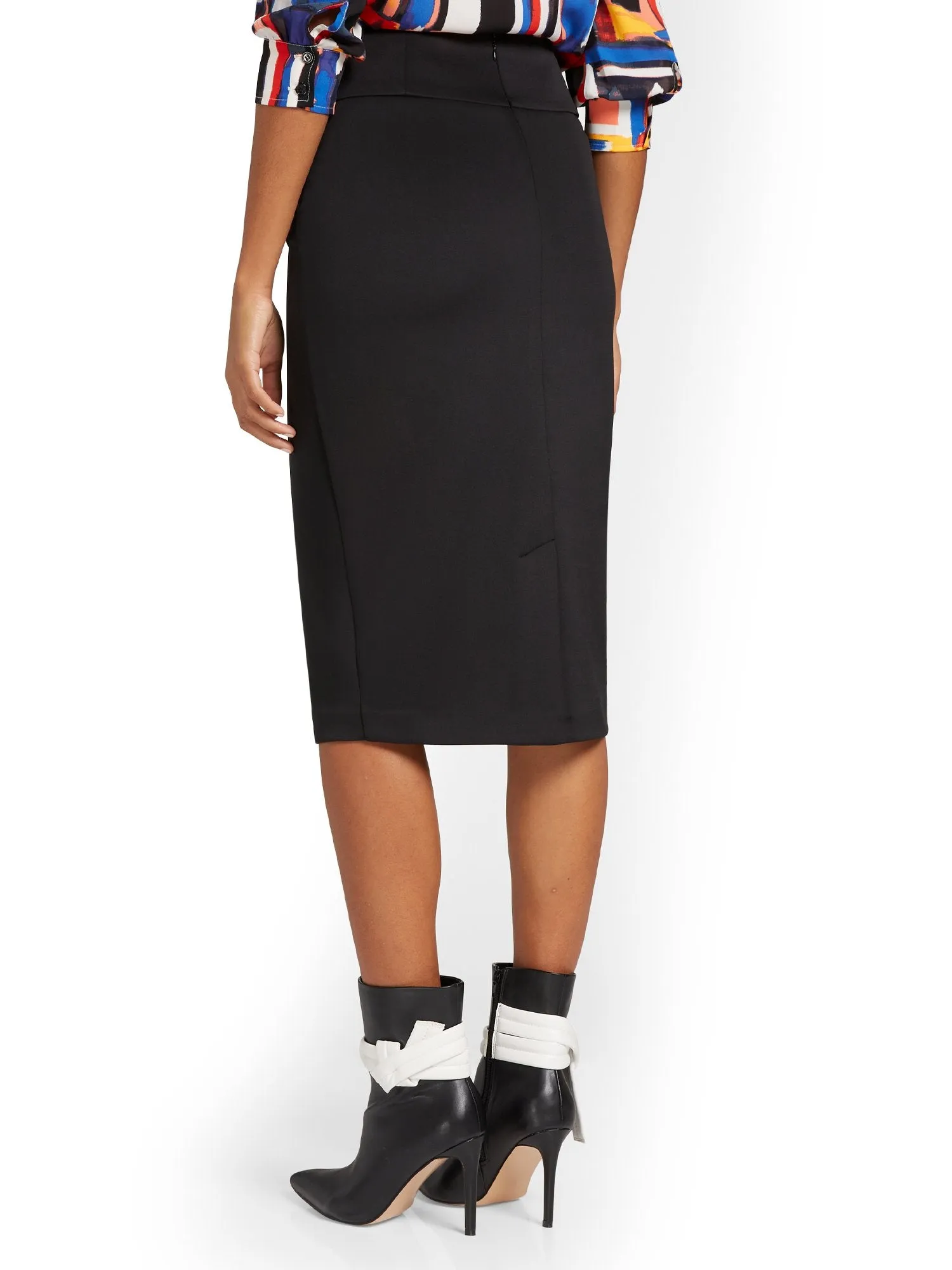 Seamed Scuba Pencil Skirt