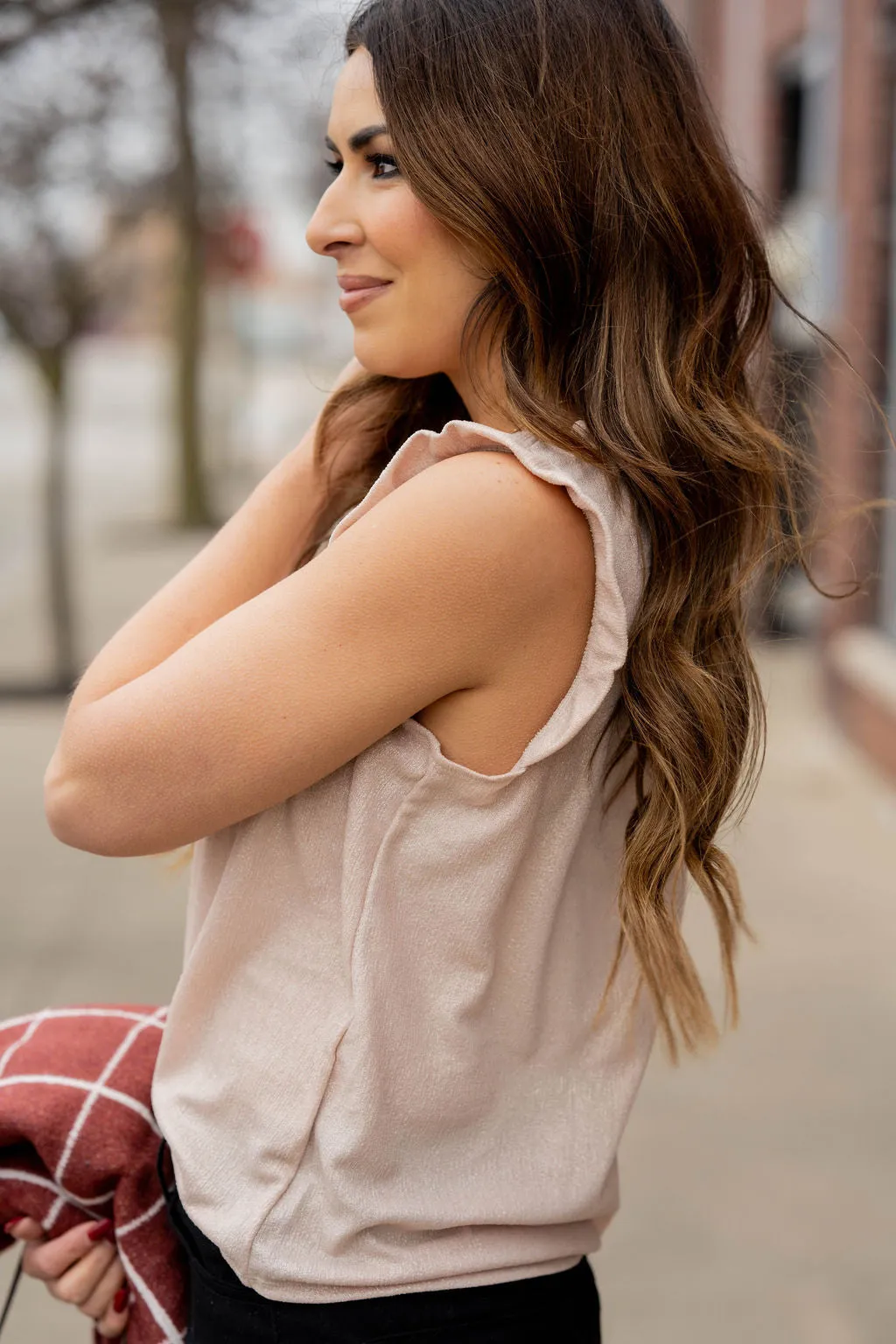 Shimmery Ruffle Tank