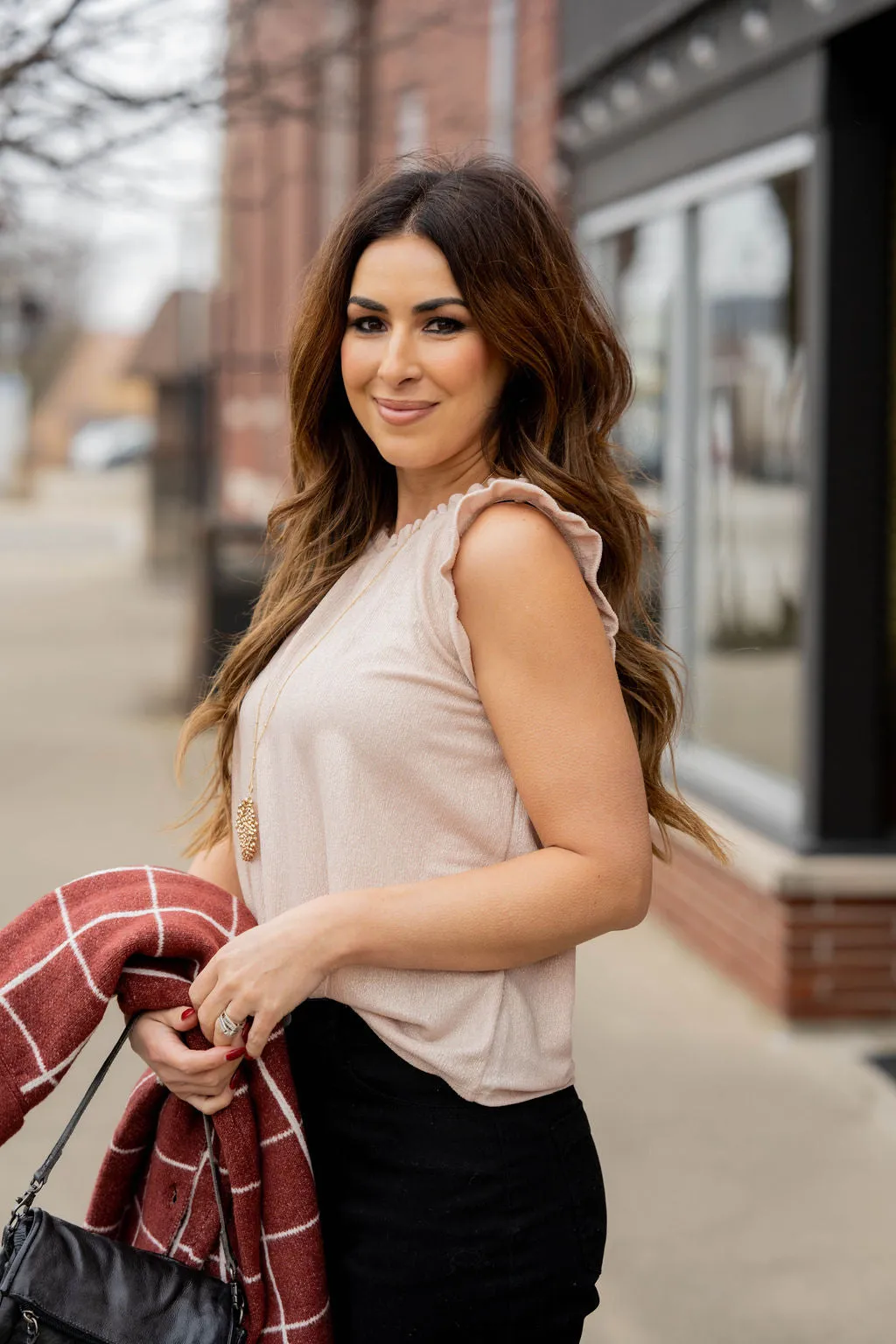 Shimmery Ruffle Tank