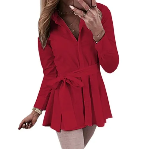 Solid Color Blouses Women Elegant Long Sleeve