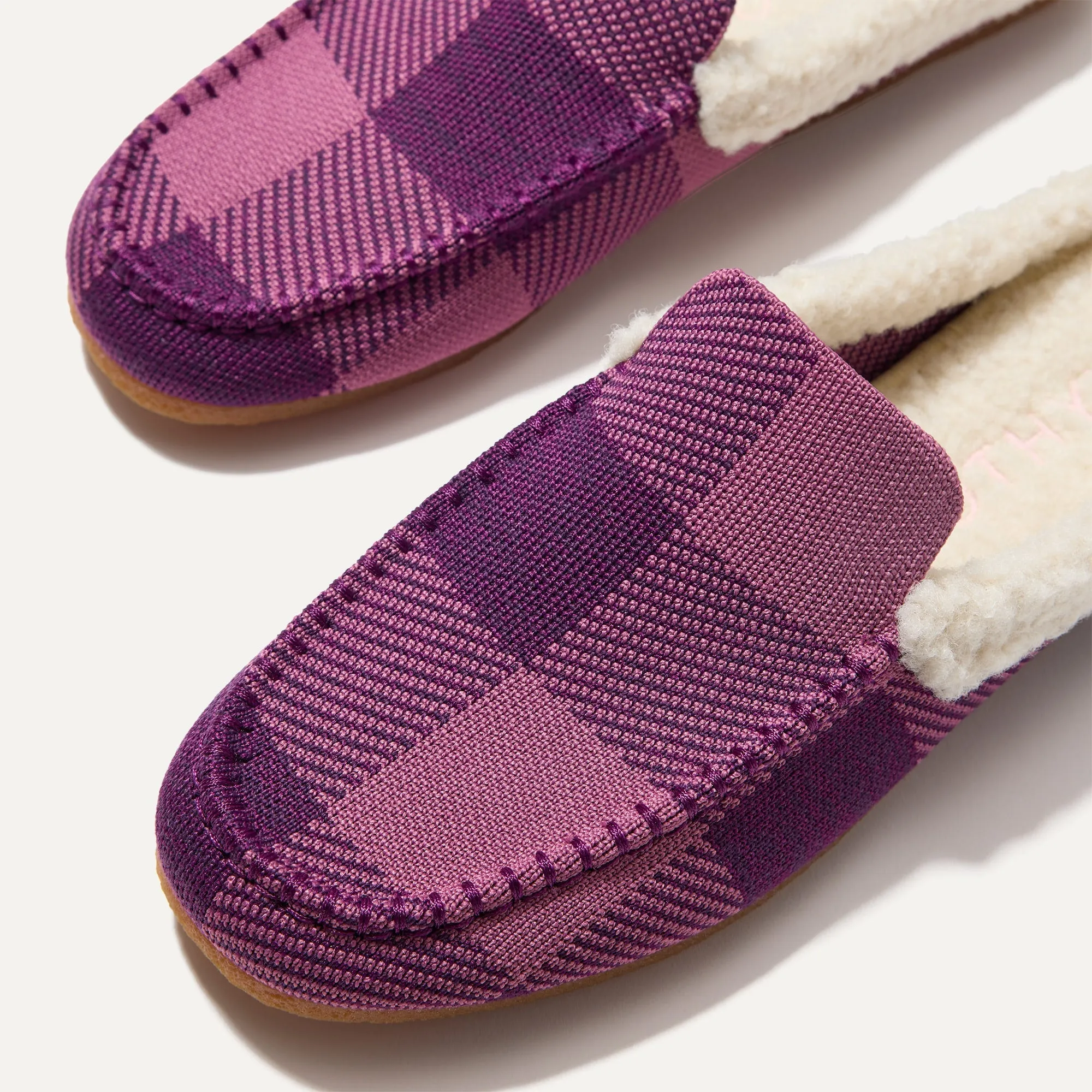 The Scuff Slipper - Mauve Buffalo Check