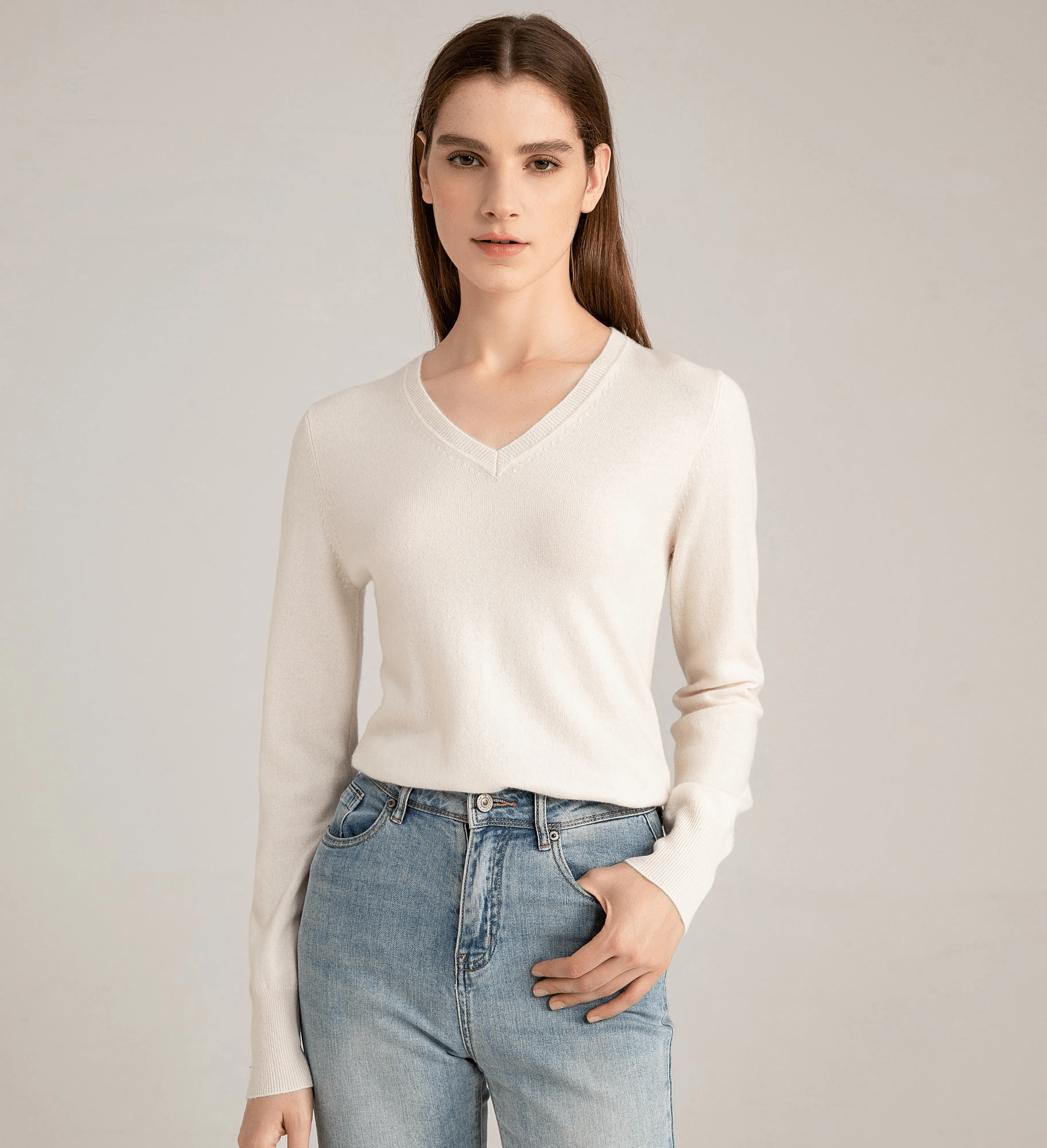 The Women's Basic V-Neck Cashmere Sweater