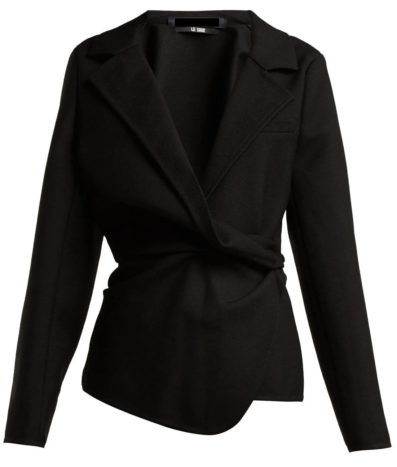 'Veste Baija' Double-Breasted Drape Wool Jacket