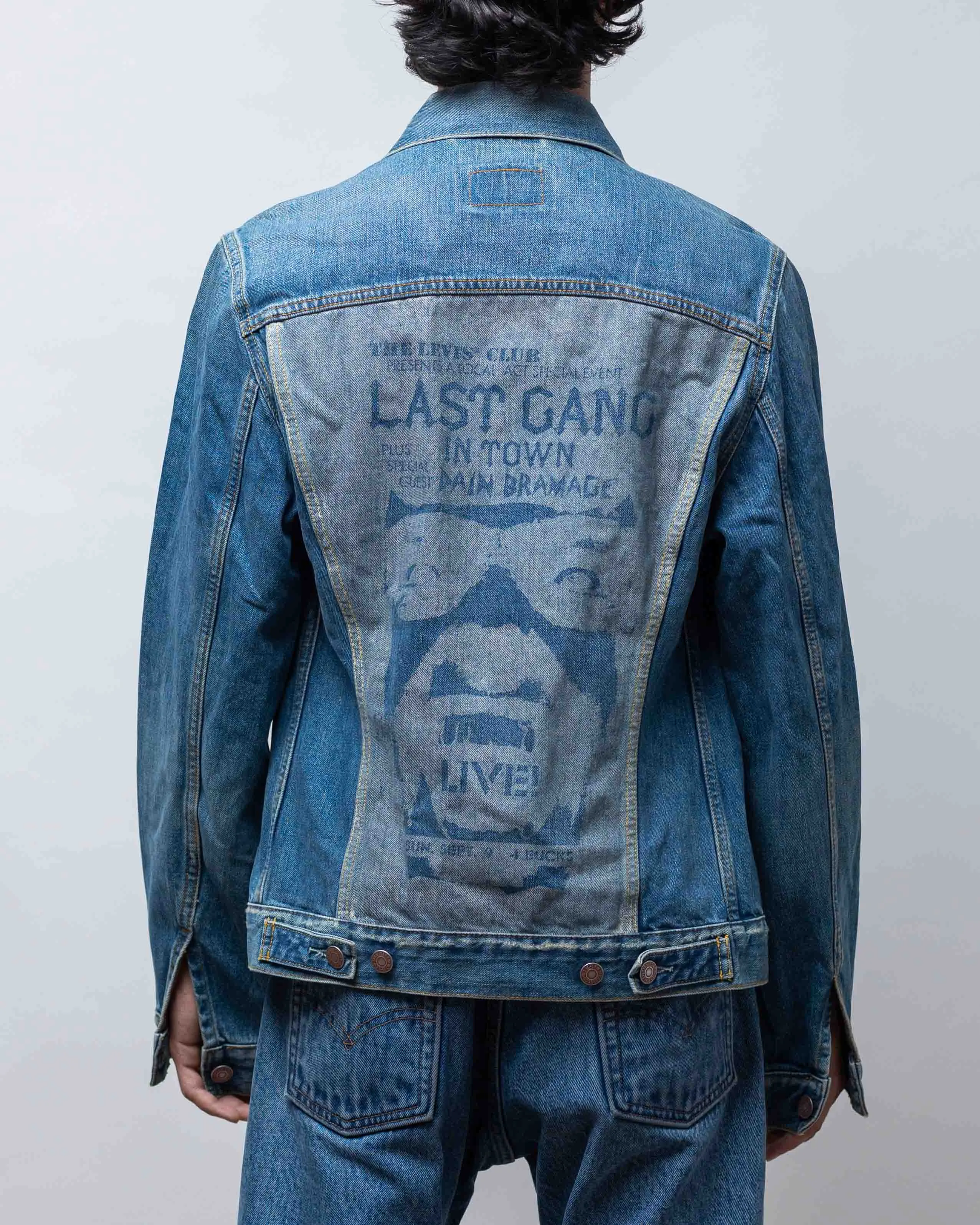 Vintage Levis Last Gang Live Printed Denim Jacket