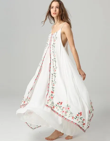 White embroidered maxi dress