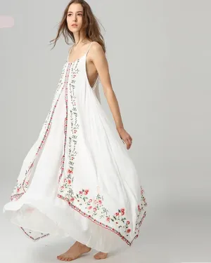 White embroidered maxi dress