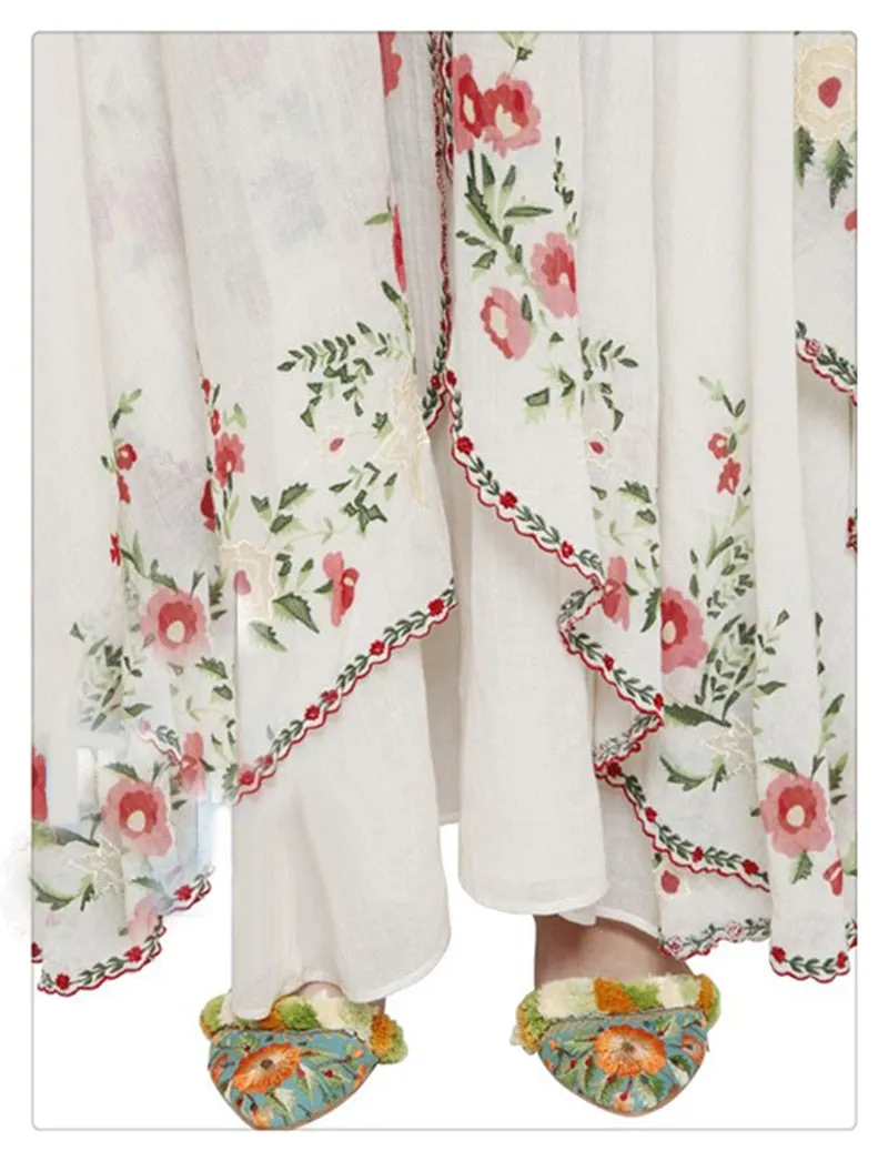 White embroidered maxi dress