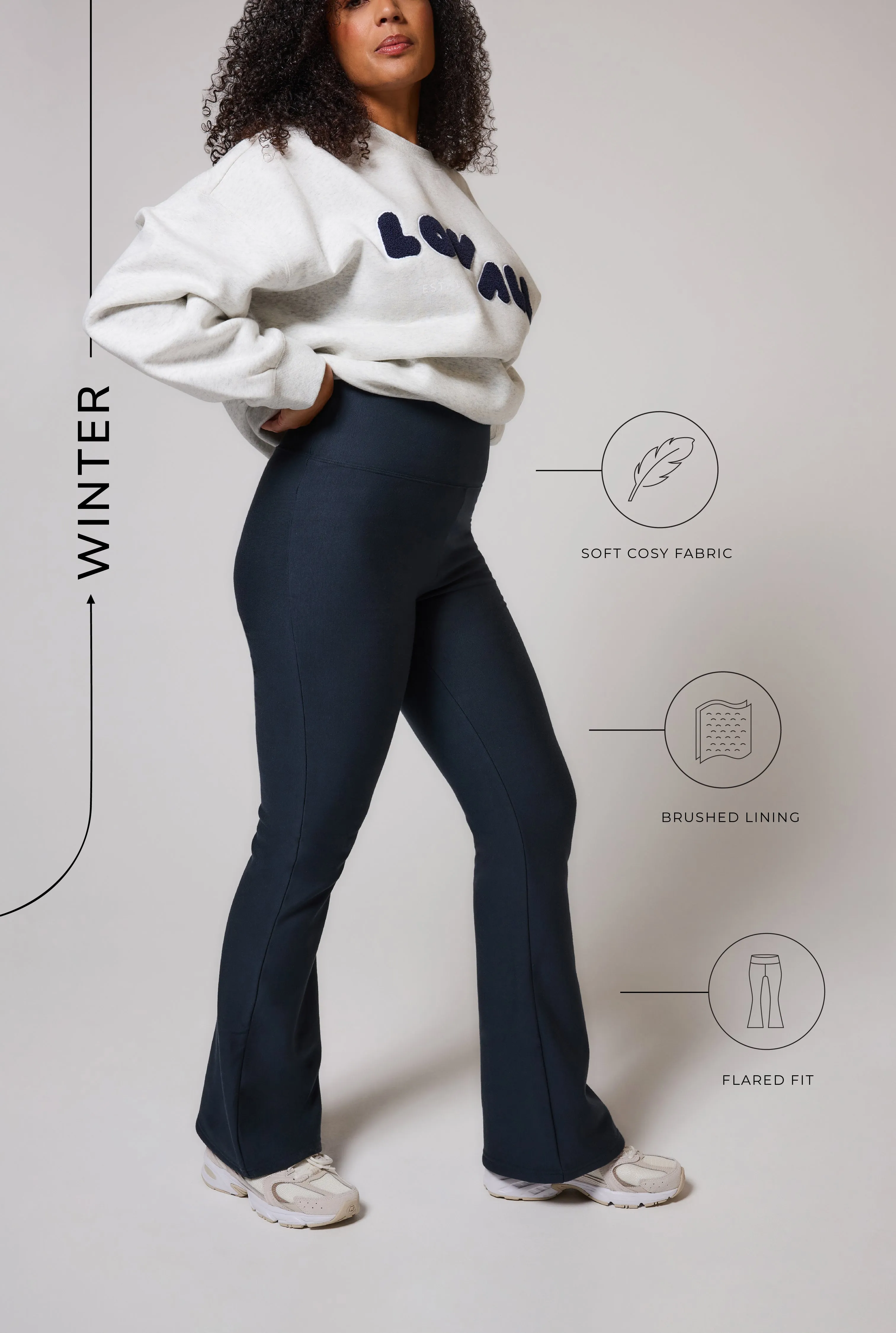 Winter Flare Leggings - Vintage Navy