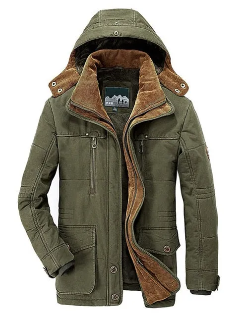 Winter Jacket Men  Warm Thick Windbreaker Fleece Cotton-Padded Parkas Military Overcoat