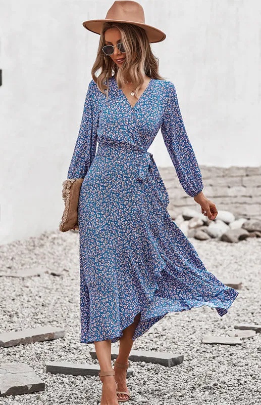 Wrap Maxi Dress Floral  | Long Maxi dress | Maxi Dress with Slit