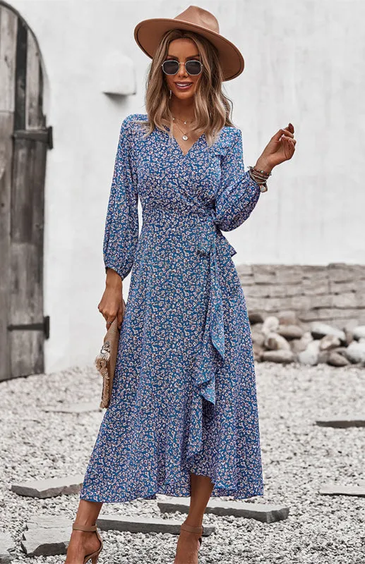 Wrap Maxi Dress Floral  | Long Maxi dress | Maxi Dress with Slit