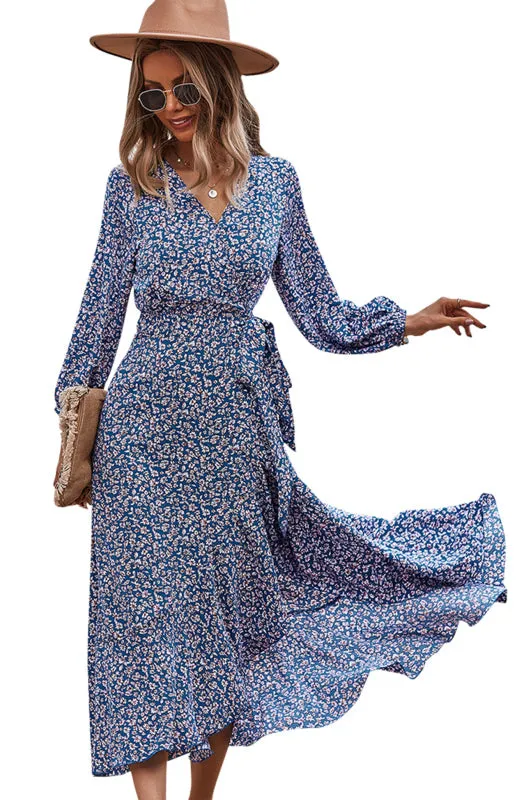 Wrap Maxi Dress Floral  | Long Maxi dress | Maxi Dress with Slit