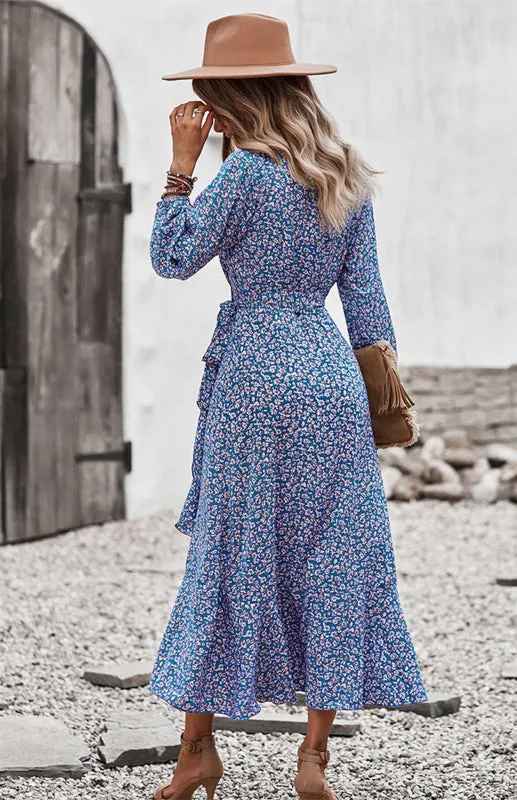 Wrap Maxi Dress Floral  | Long Maxi dress | Maxi Dress with Slit