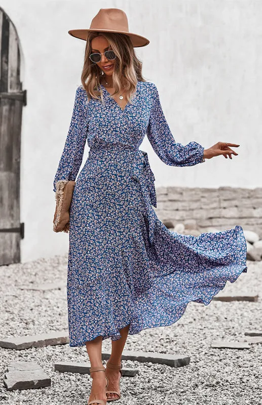 Wrap Maxi Dress Floral  | Long Maxi dress | Maxi Dress with Slit